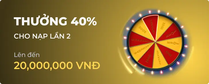 Hình ảnh quảng bá cho chương trình Thưởng 40% tại UK88BETVIP